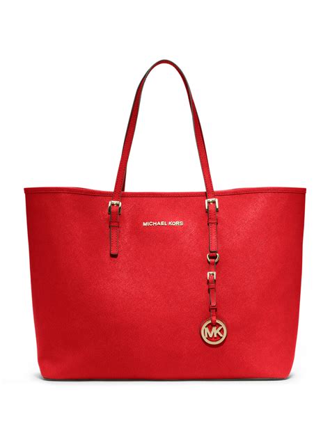 michael kors jet set medium tote red|Michael Kors handbags medium jetset.